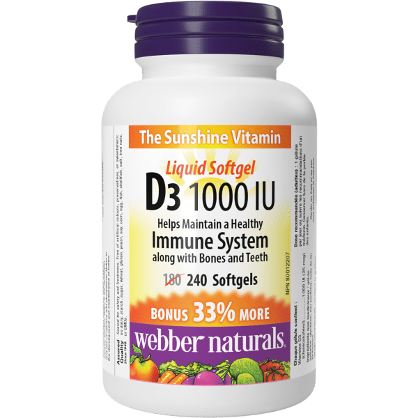 Vitamin D3 1000 IU for Webber Naturals|v|hi-res|WN3817