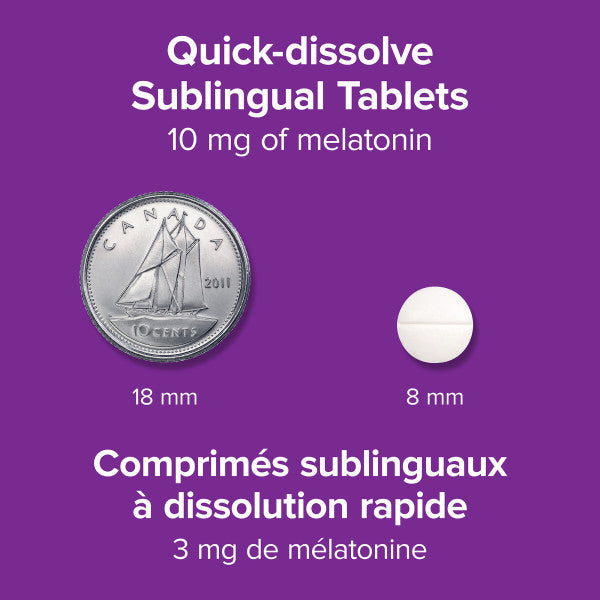 Melatonin Maximum Strength Quick Dissolve Sublingual Tablets 10 mg, image-enhanced-pill