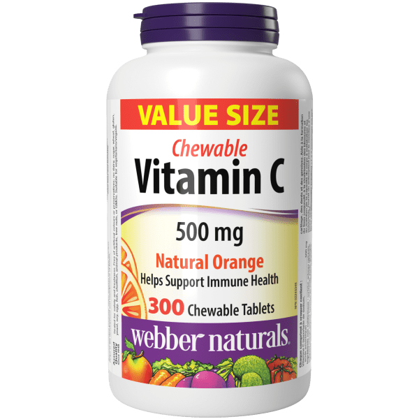 Chewable Vitamin C 500 mg 300 Chewable Tablets Natural Orange, image-hi-res