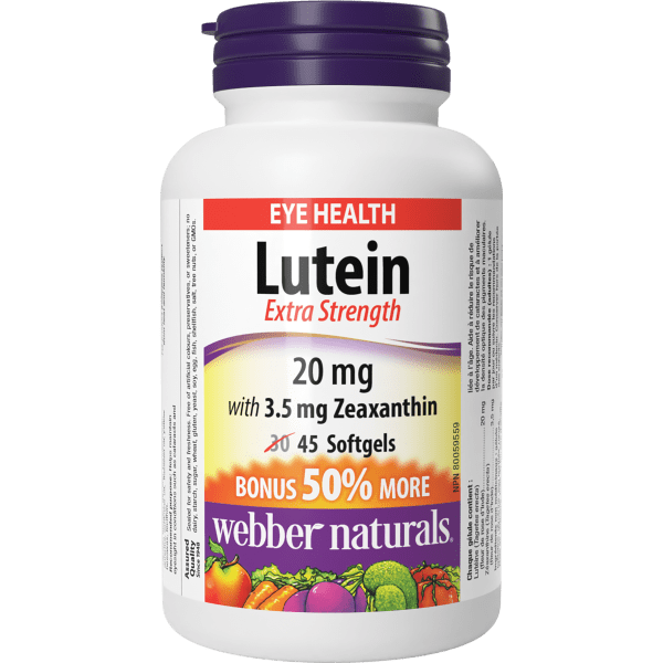 Lutein Extra Strength 20 mg with 3.5 mg Zeaxanthin for Webber Naturals|v|hi-res|WN3828