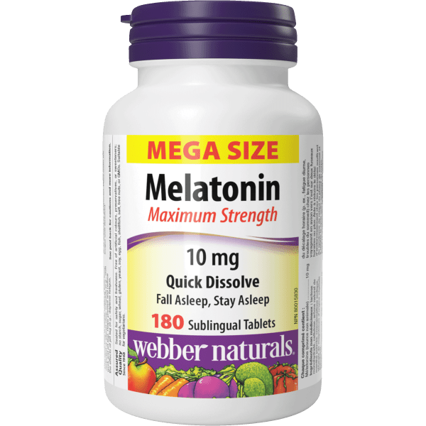 Melatonin Maximum Strength Quick Dissolve 10 mg 180 Sublingual Tablets, image-hi-res