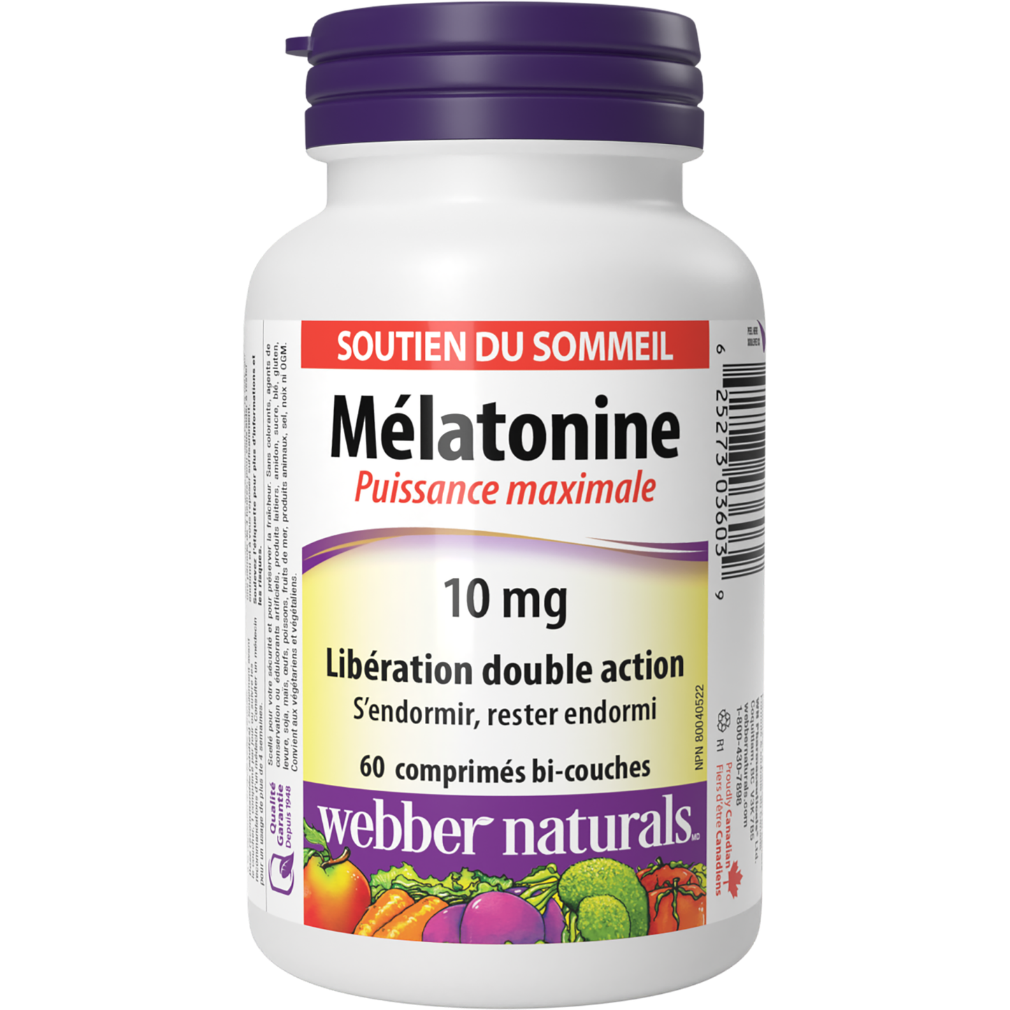 Mélatonine Puissance maximale Libération double action 10 mg for Webber Naturals|v|hi-res|WN3603