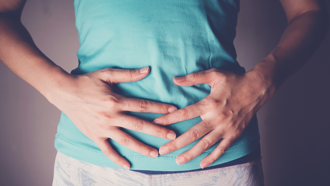 Womangrabbing stomach-probiotic