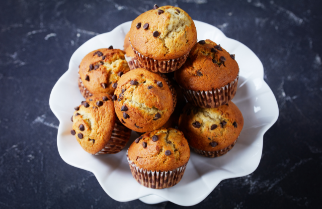 Oat Flour Banana Chocolate Chip Muffins