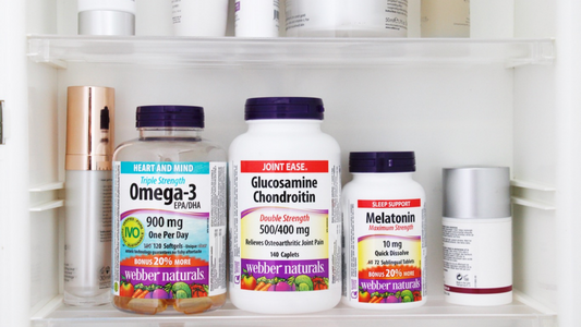 Webber Naturals Products in Cabinet