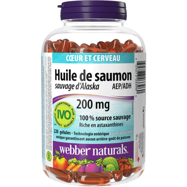 Huile de saumon sauvage d'Alaska 200 mg AEP/ADH for Webber Naturals|v|hi-res|WN3396