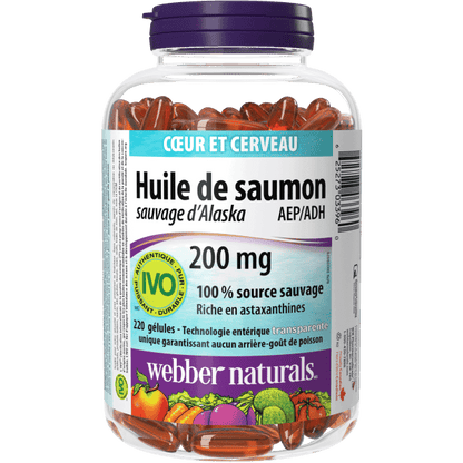 Huile de saumon sauvage d'Alaska 200 mg AEP/ADH for Webber Naturals|v|hi-res|WN3396