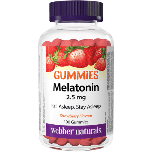 Melatonin 2.5 mg Gummies Strawberry for Webber Naturals|v|hi-res|WN3937