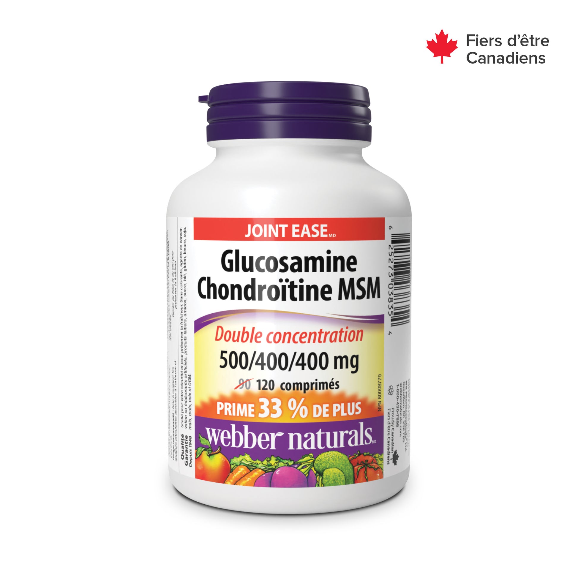 Glucosamine Chondroïtine MSM Double concentration 500/400/400 mg for Webber Naturals|v|hi-res|WN3835