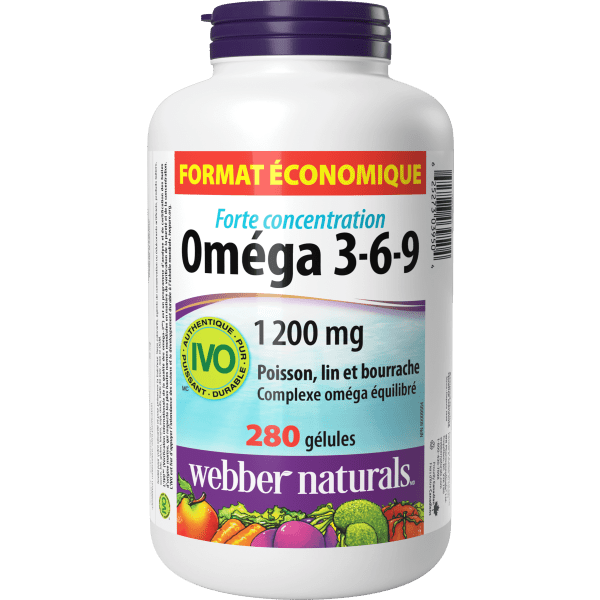 Oméga 3-6-9 Poisson, Lin et Bourrache 1 200 mg for Webber Naturals|v|hi-res|WN3950