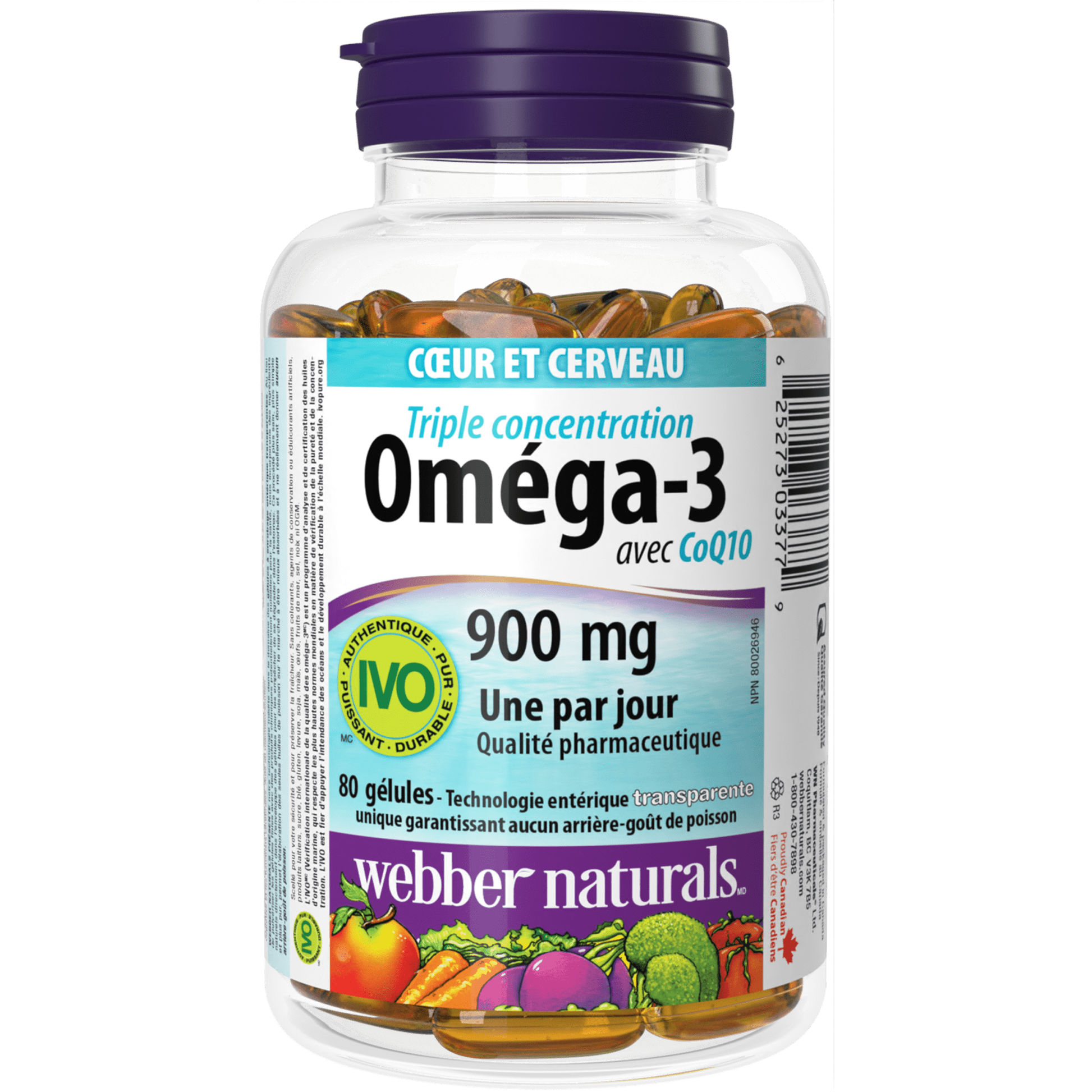Oméga-3 Triple concentration avec CoQ10 900 mg AEP/ADH for Webber Naturals|v|hi-res|WN3377