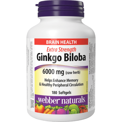 Extra Strength Ginkgo Biloba 6000 mg (raw herb) for Webber Naturals|v|hi-res|WN3928