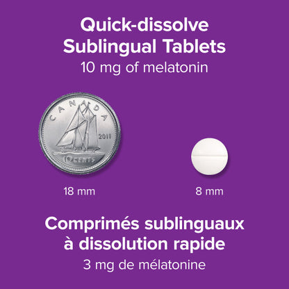 Melatonin Maximum Strength Quick Dissolve Sublingual Tablets 10 mg, image-enhanced-pill