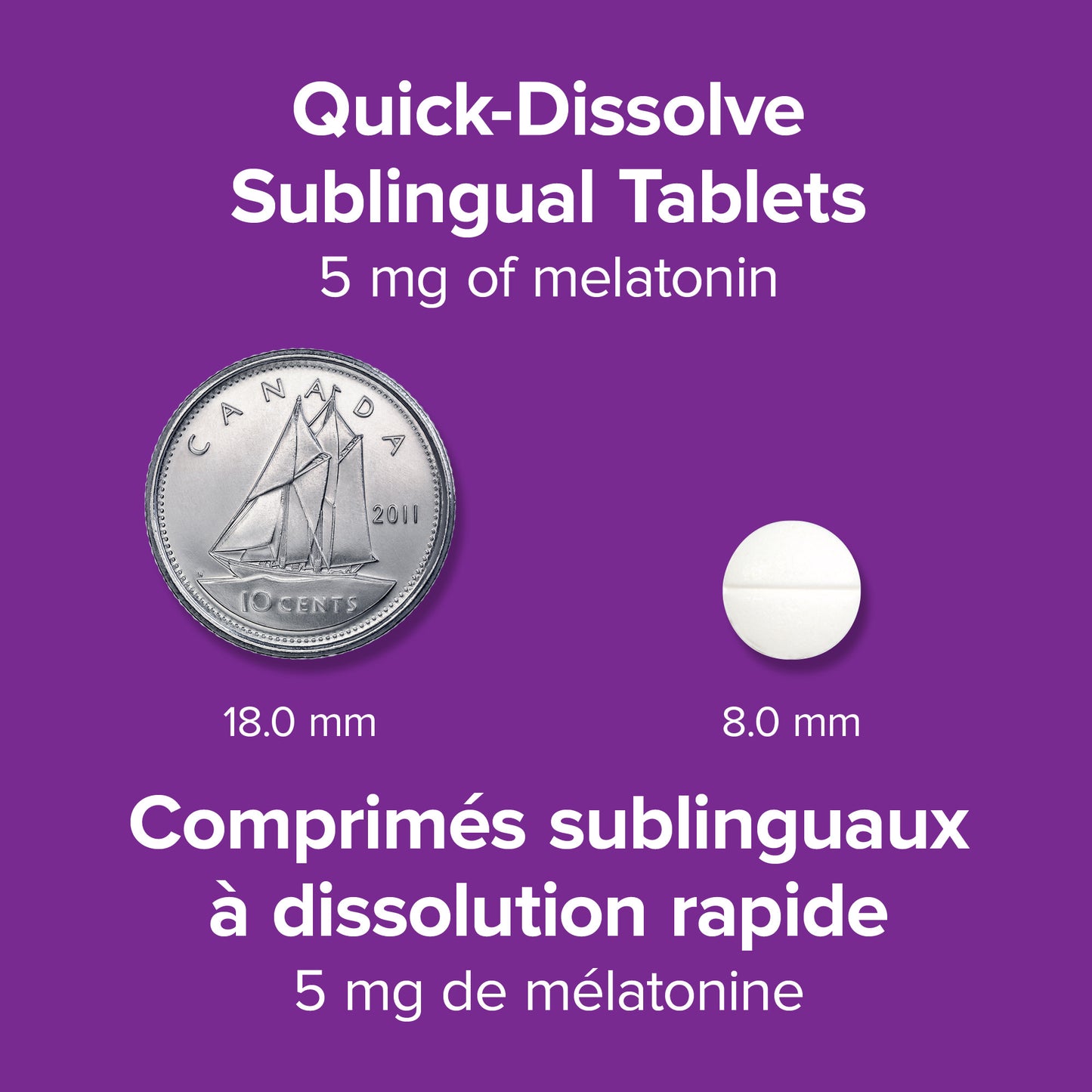 specifications-Mélatonine Extra-fort 5 mg comprimés sublinguaux for Webber Naturals