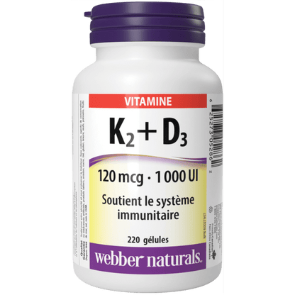 Vitamine K2+D3 120 mcg / 1 000 UI for Webber Naturals|v|hi-res|WN5286