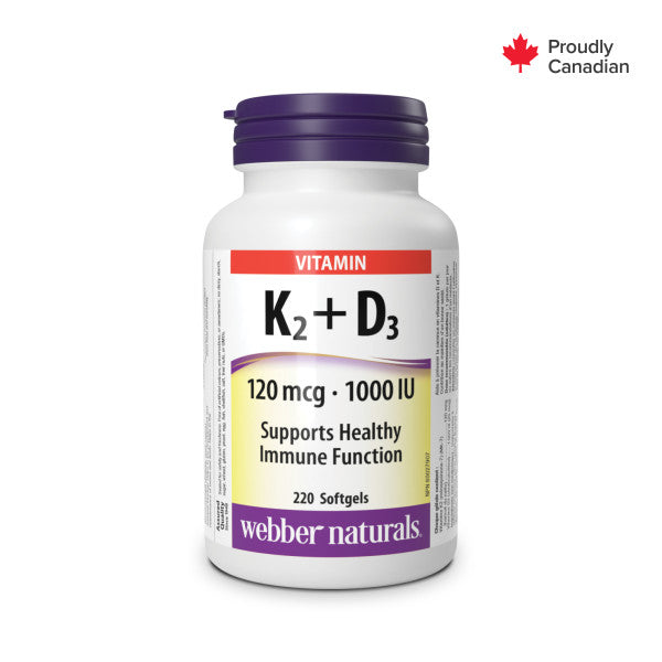 Vitamin K2+D3 120 mcg / 1000 IU for Webber Naturals|v|hi-res|WN5286