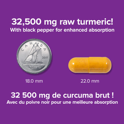 Turmeric Curcumin Ultra Strength with Black Pepper 32,500 mg (raw herb), image-enhanced-pill