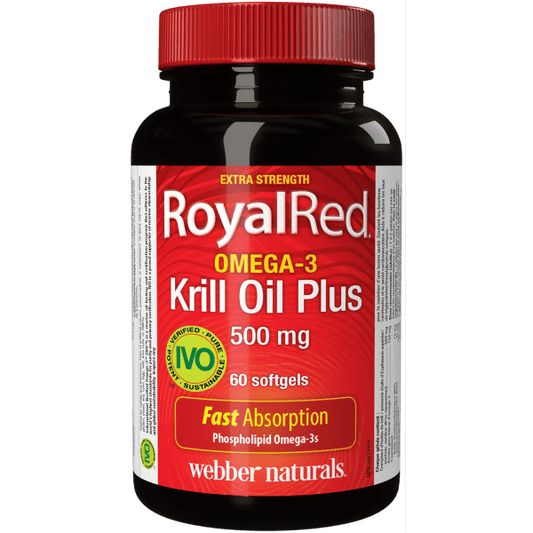 RoyalRed® Omega-3 Krill Oil Plus Extra Strength 500 mg for Webber Naturals|v|hi-res|WN3399