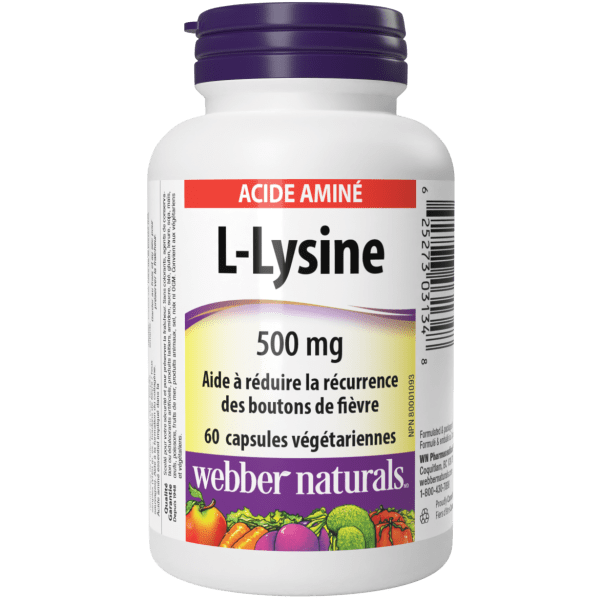 L-Lysine 500 mg pour boutons de fièvre | Webber Naturals