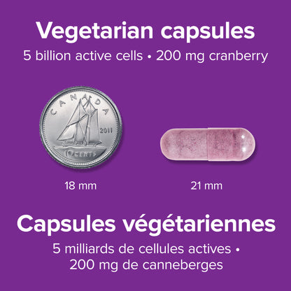 specifications-Probiotic 5 Billion with 200 mg Cranberry for Webber NaturalsWN3213