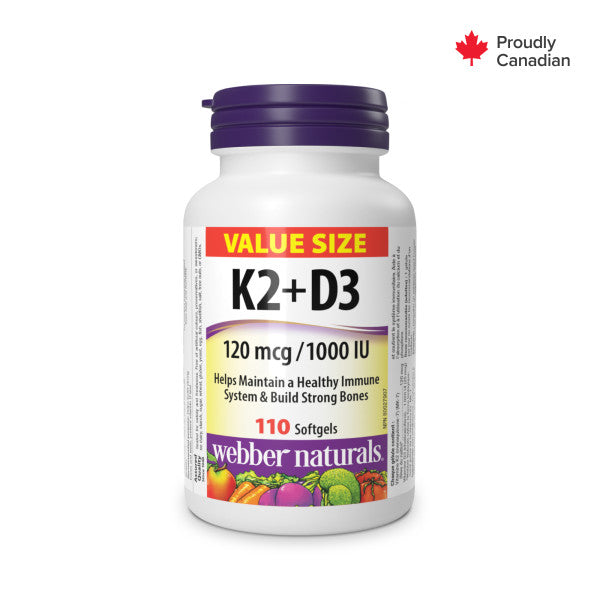 Vitamin K2+D3 120 mcg/1000 IU for Webber Naturals|v|hi-res|WN3929