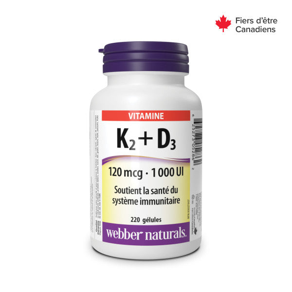 Vitamin K2+D3 120 mcg / 1000 IU for Webber Naturals|v|hi-res|WN5286