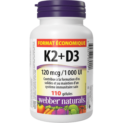 Vitamine K2+D3 I20 mcg/I 000 UI for Webber Naturals|v|hi-res|WN3929