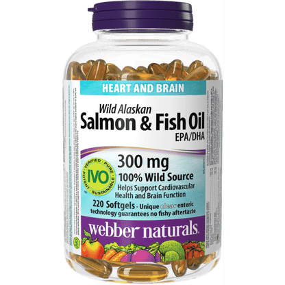 Wild Alaskan Salmon Fish Oil 300 mg Webber Naturals