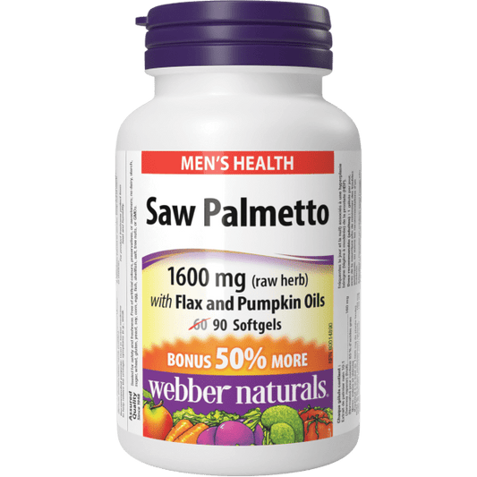 Saw Palmetto with Flax and Pumpkin Oils 1600 mg for Webber Naturals|v|hi-res|WN3840