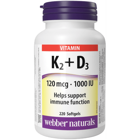 Vitamin K2+D3 120 mcg / 1000 IU for Webber Naturals|v|hi-res|WN5286