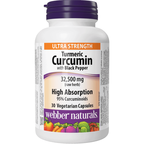 Turmeric Curcumin Ultra Strength with Black Pepper 32,500 mg (raw herb) for Webber Naturals|v|hi-res|WN3547