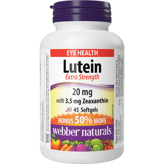 Lutein Extra Strength  20 mg with 3.5 mg Zeaxanthin for Webber Naturals|v|hi-res|WN3828