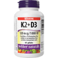 Vitamine K2+D3 I20 mcg/I 000 UI for Webber Naturals|v|hi-res|WN3933