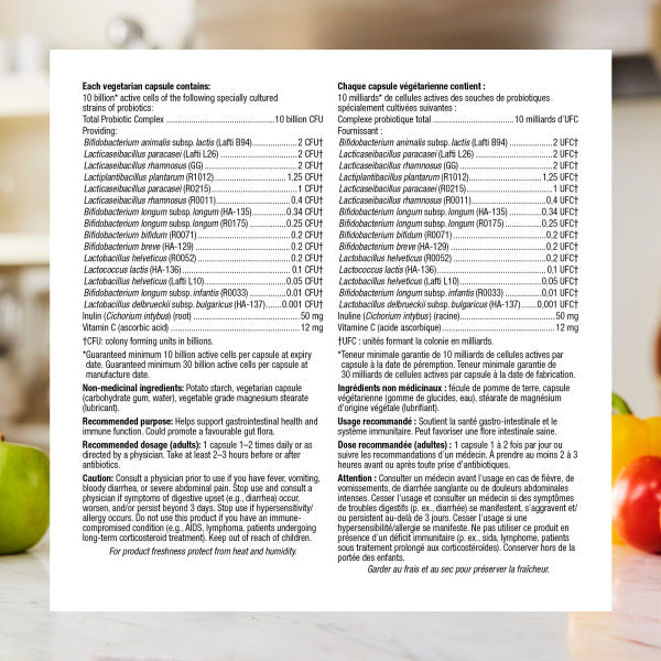 specifications-Probiotic 10 Billion + Prebiotic for Webber NaturalsWN3941