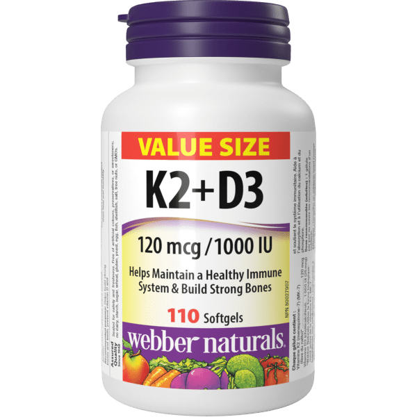 Vitamin K2+D3 120 mcg/1000 IU for Webber Naturals|v|hi-res|WN3929