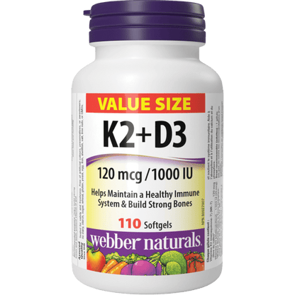 Vitamin K2+D3 120 mcg/1000 IU for Webber Naturals|v|hi-res|WN3929