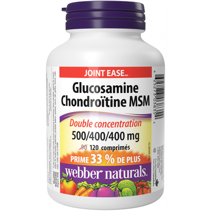 Glucosamine Chondroïtine MSM Double concentration 500/400/400 mg for Webber Naturals|v|hi-res|WN3835