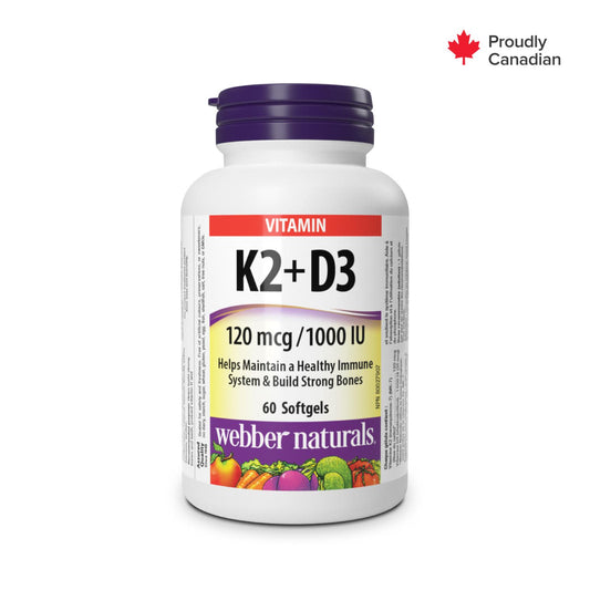 Vitamin K2+D3 120 mcg/1000 IU for Webber Naturals|v|hi-res|WN3933