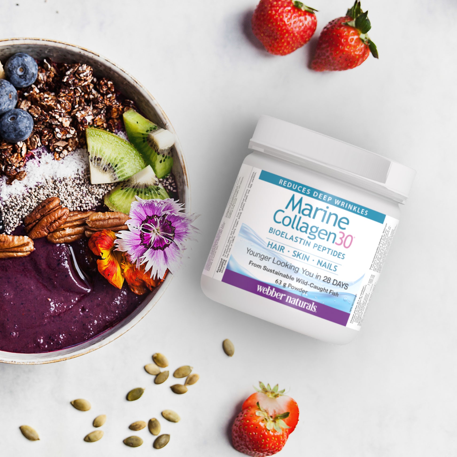 Marine Collagen30® Bioelastin Peptides Powder for Webber Naturals|v|hi-res|WN3655
