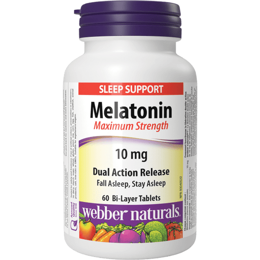 Melatonin Maximum Strength Dual Action Release  10 mg  60 Bi-Layer Tablets, image-hi-res