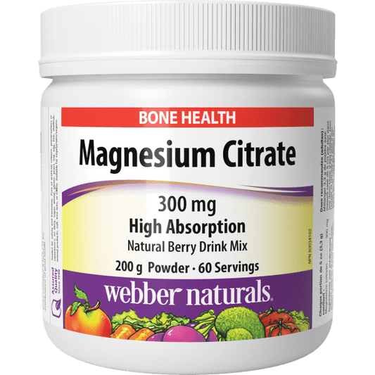 Magnesium Citrate High Absorption  300 mg  200 g Powder Natural Berry, image-hi-res