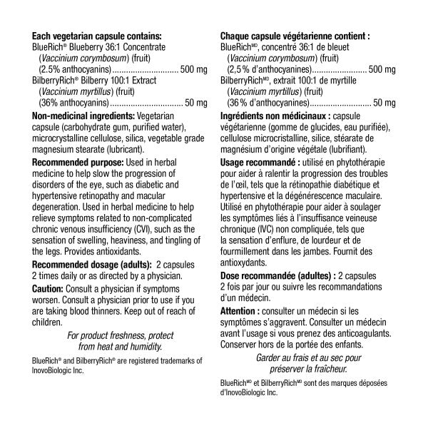 specifications-Concentrated Blueberry plus Bilberry for Webber NaturalsWN5172