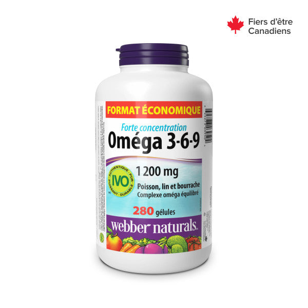 Omega 3-6-9 High Potency Fish, Flax & Borage 1200 mg for Webber Naturals|v|hi-res|WN3950