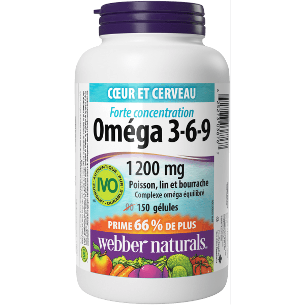 Oméga 3-6-9 Poisson, Lin et Bourrache 1 200 mg for Webber Naturals|v|hi-res|WN3876