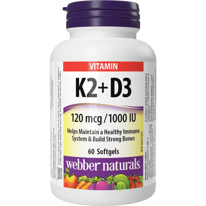 Vitamin K2+D3 120 mcg/1000 IU for Webber Naturals|v|hi-res|WN3933