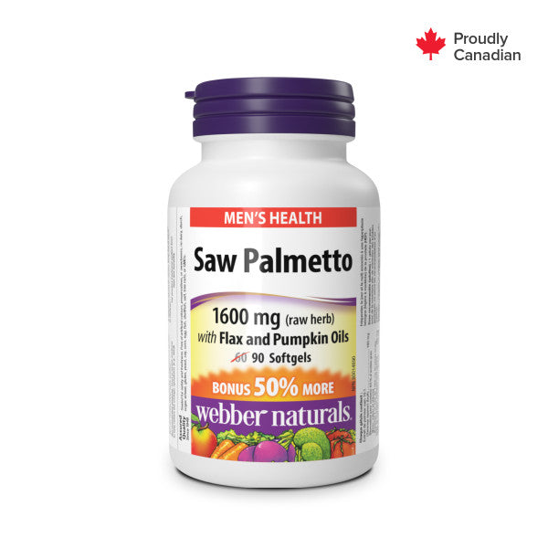 Saw Palmetto with Flax and Pumpkin Oils 1600 mg for Webber Naturals|v|hi-res|WN3840