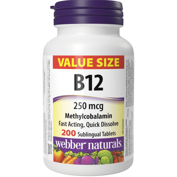 Vitamin B12 Methylcobalamin  250 mcg  200 Sublingual Tablets Natural Cherry Flavour, image-hi-res
