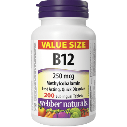 Vitamin B12 Methylcobalamin  250 mcg  200 Sublingual Tablets Natural Cherry Flavour, image-hi-res