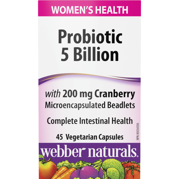 Probiotic with 200 mg Cranberry  5 Billion  45 Vegetarian Capsules, image-hi-res