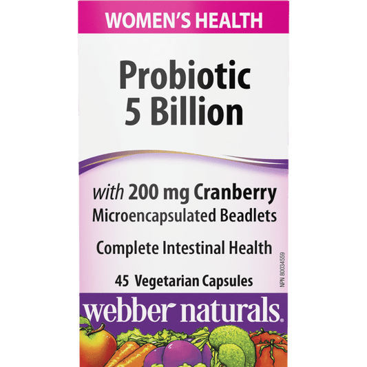 Probiotic with 200 mg Cranberry  5 Billion  45 Vegetarian Capsules, image-hi-res